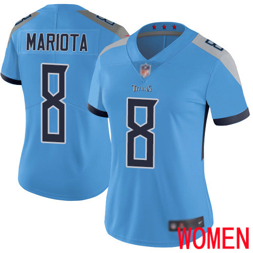 Tennessee Titans Limited Light Blue Women Marcus Mariota Alternate Jersey NFL Football #8 Vapor Untouchable->tennessee titans->NFL Jersey